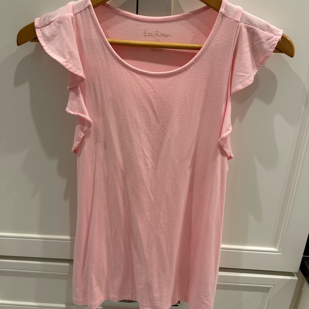 Pink Ruffle Sleeve Top
